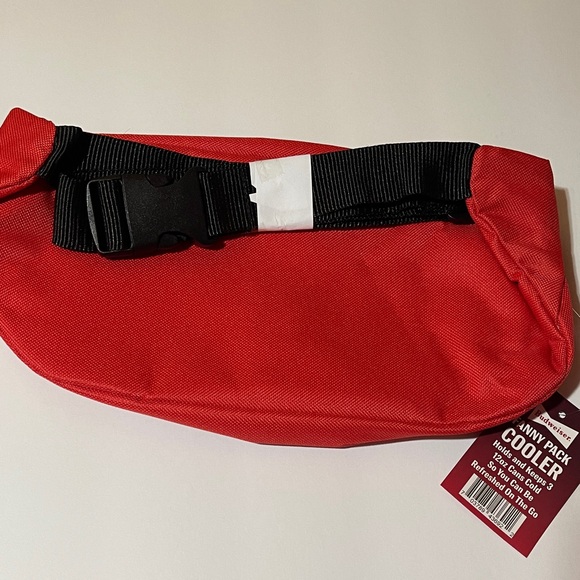 {Budweiser} Red Black White Belt Bag Cooler Insulated NWT - Picture 4 of 6